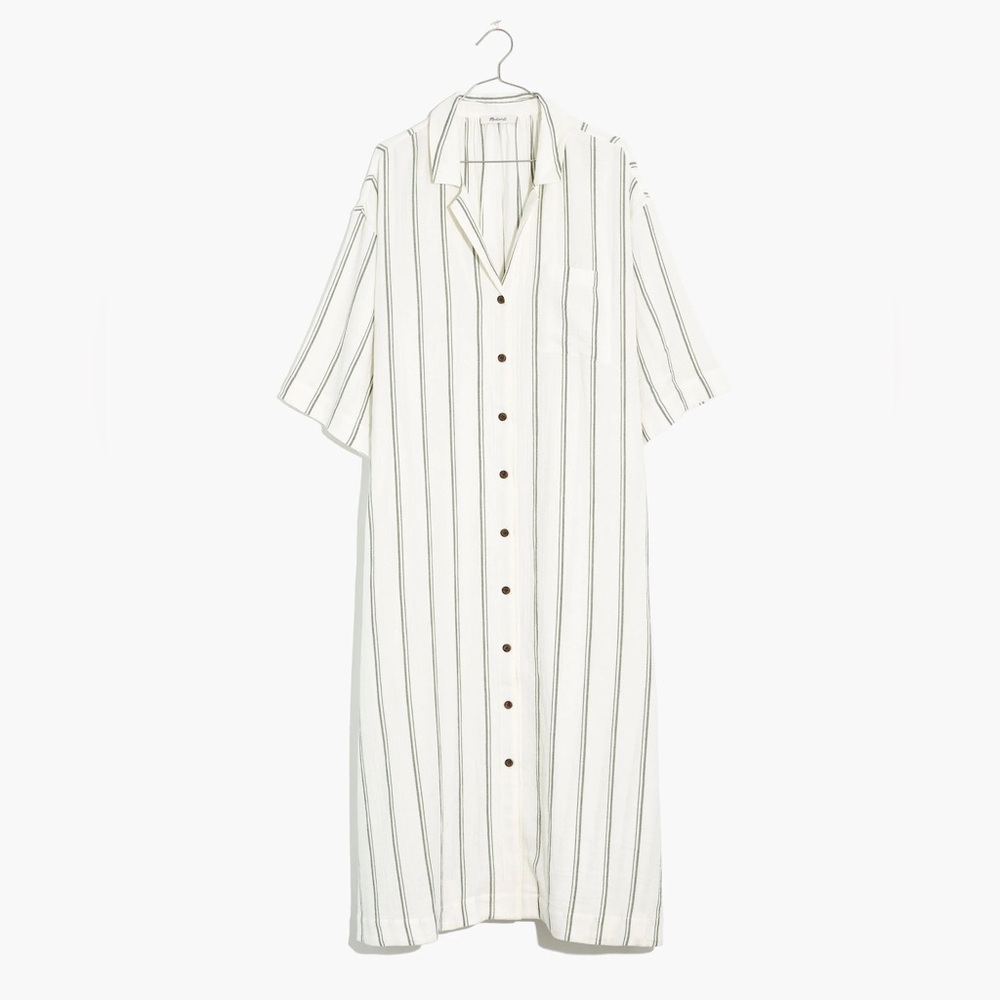 Madewell Cover-Up Maxi Shirtdress in Stripe